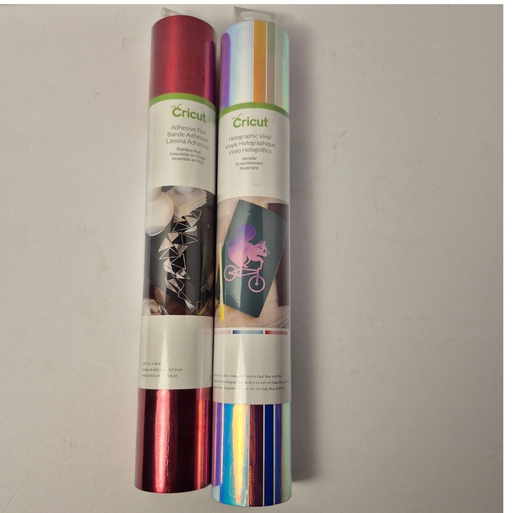 Cricut Vinyl Bundle‎ 2 Rolls Holographic Adhesive Foil Craft DIY Lot